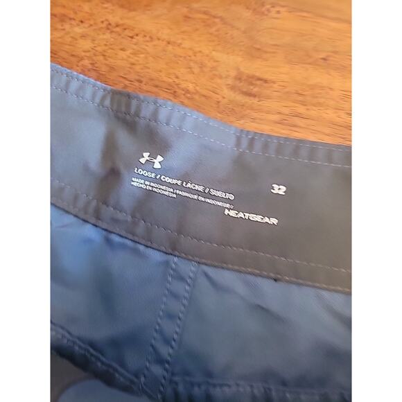 UNDER ARMOUR Swim Trunk Shorts Mens Size 32 Loose Board Shorts Heat Blue - Picture 5 of 8